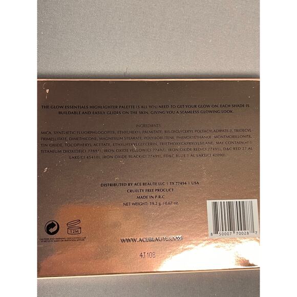 Ace Beaute Makeup Ace Beaute Glow
Essentials Shimmering Glow Highlighter Palette - Picture 5 of 8